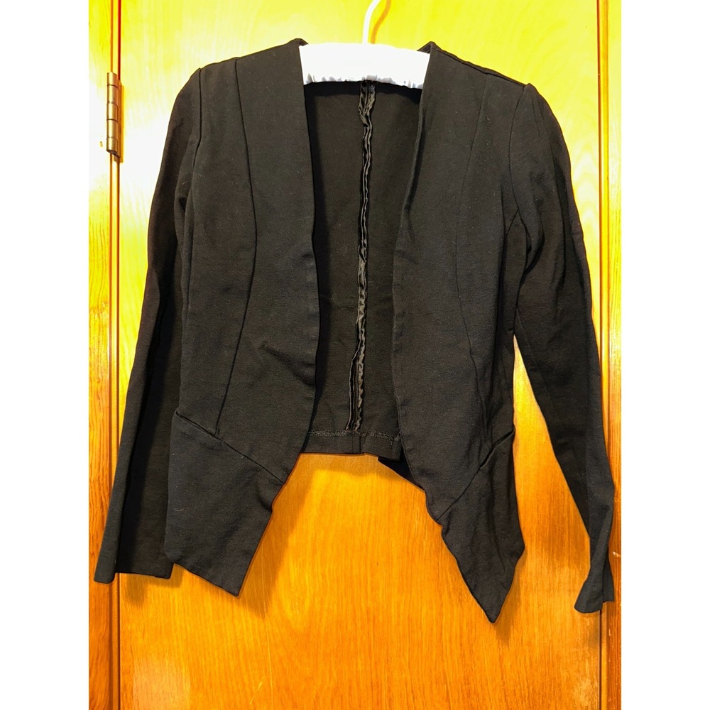 Maurices Womens Size Small Black Fitted Open Front‎ Blazer Jacket Career Casual